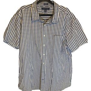 Men’s Big & Tall Tommy Hilfiger Blue Gingham Casual Button Down Shirt Size 2XL